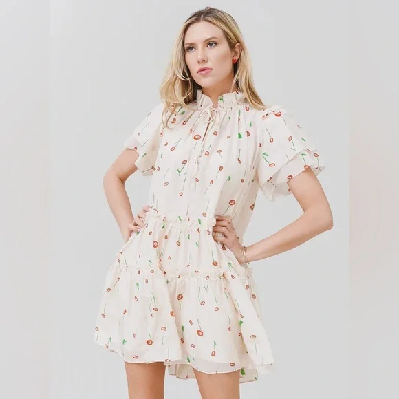 New Hunter Bell Merritt Dress Abstract Floral - Picture 6 of 10